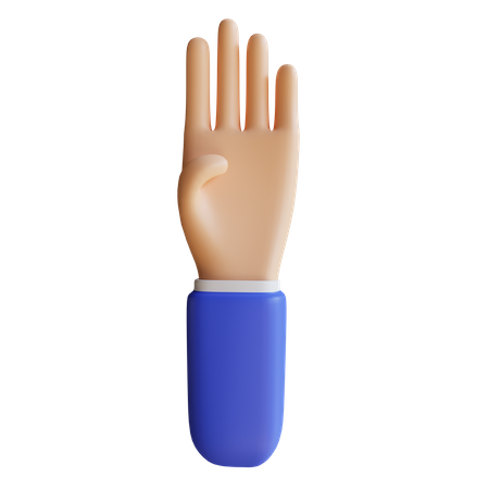 Four Fingers Hand Gesture  3D Illustration