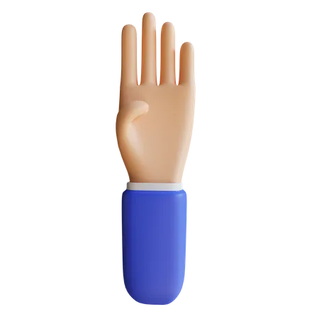 Four Fingers Hand Gesture  3D Illustration