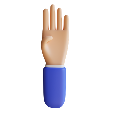 Four Fingers Hand Gesture 3D Illustration