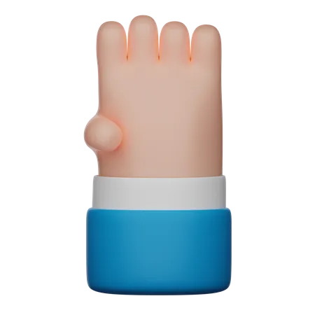 3 D Illustration Four Fingers Hand Gesture 3D Icon