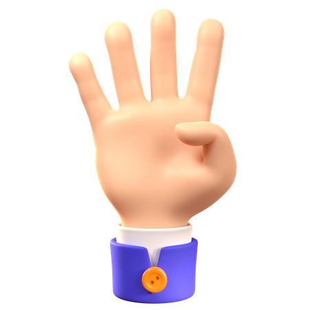 Four Hand Gesture  3D Icon