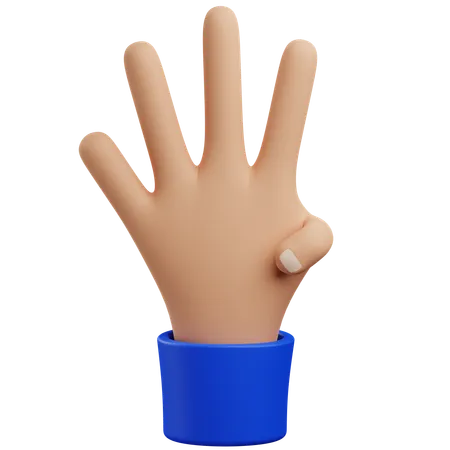 Four hand gesture  3D Icon