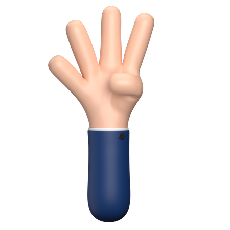 Four Hand Gesture 3D Illustration