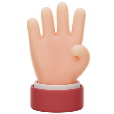 Four Hand Gesture  3D Icon