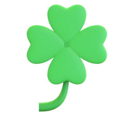 Four Leaf Clover Shamrock Icon St Patrick Day Symbol 3 D Render Illustration 3D Illustration