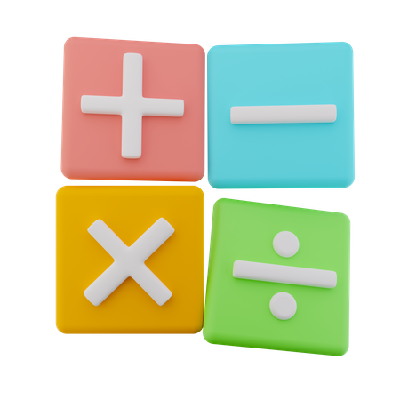 Four Mathematic Cube  3D Icon