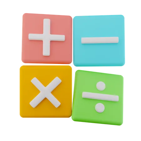 Four Mathematic Cube  3D Icon