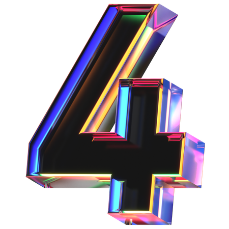 Four Number  3D Icon