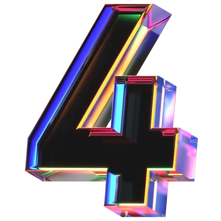 Four Number  3D Icon