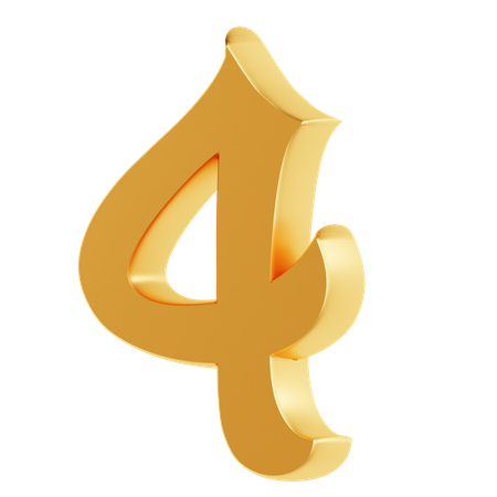 Four Number  3D Icon