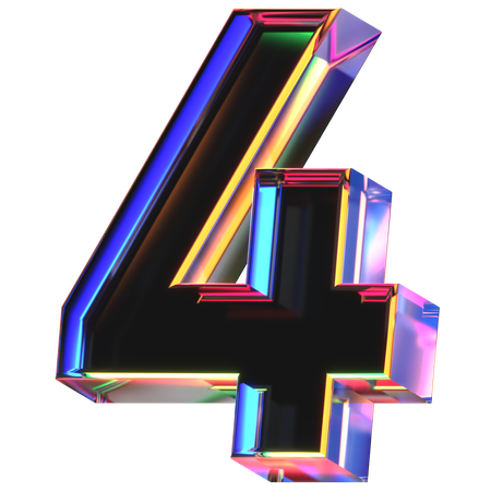 Four Number  3D Icon