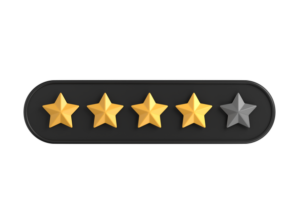 Four of Five Star Rating  3D Icon