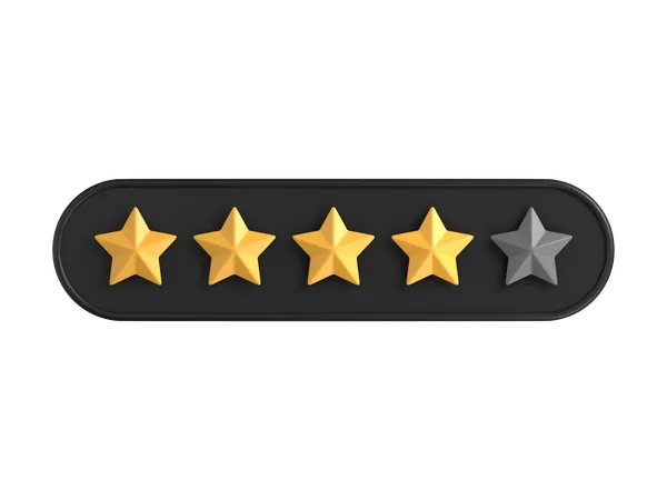 Four of Five Star Rating  3D Icon