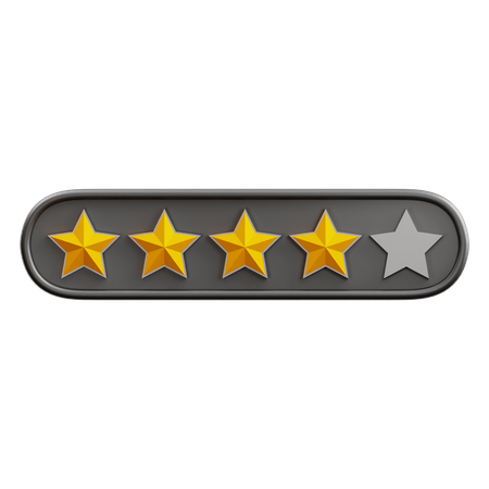 Four Of Five Star Rating  3D Icon