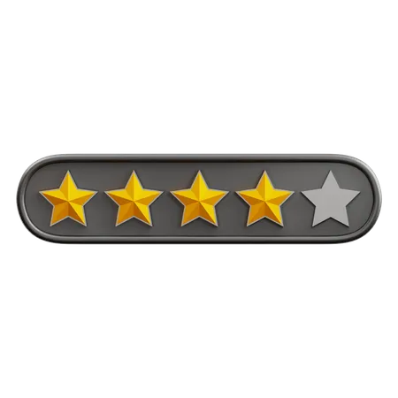 Four Of Five Star Rating  3D Icon