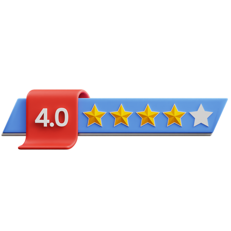 Four Of Five Star Rating  3D Icon