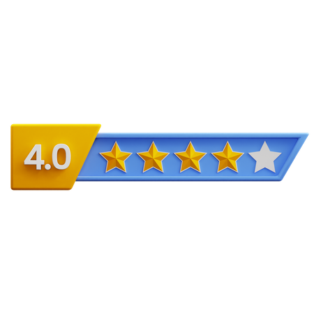 Four Of Five Star Rating  3D Icon