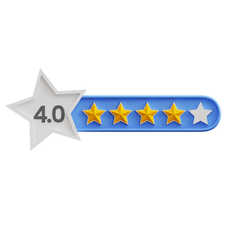 Four Of Five Star Rating  3D Icon