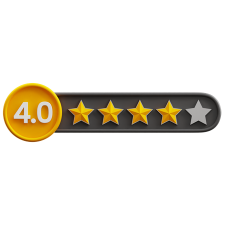 Four Of Five Star Rating  3D Icon