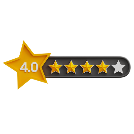 Four Of Five Star Rating  3D Icon