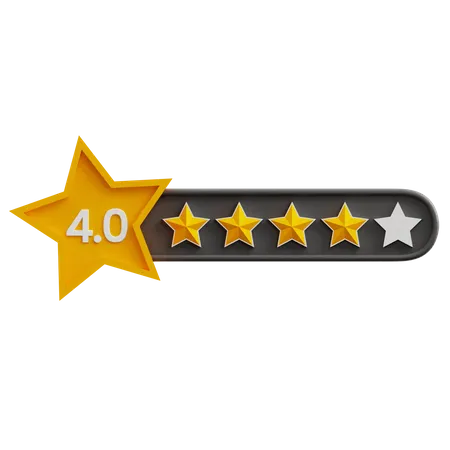 Four Of Five Star Rating  3D Icon