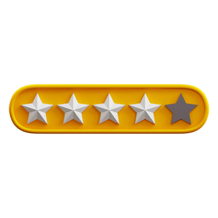 Four Of Five Star Rating  3D Icon