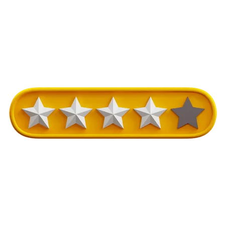 Four Of Five Star Rating  3D Icon