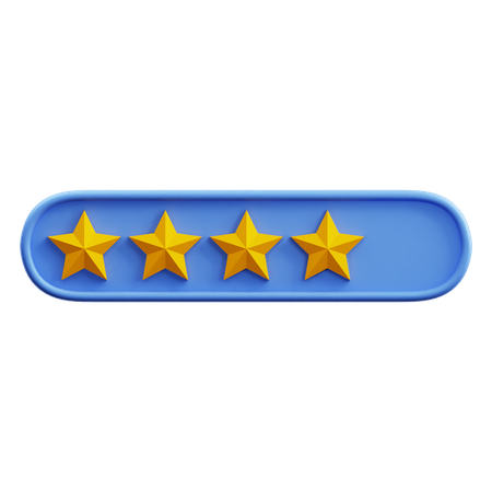 Four Of Five Star Rating  3D Icon