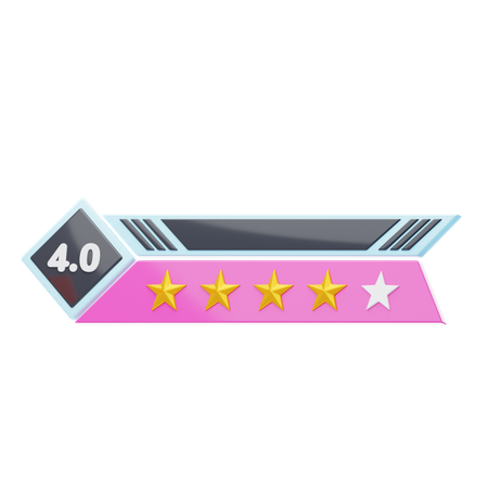 Four Of Five Star Rating  3D Icon