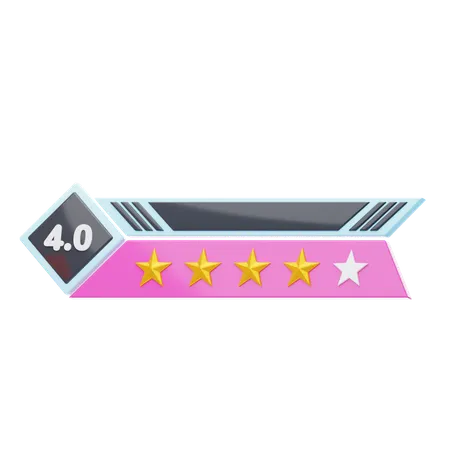 Four Of Five Star Rating  3D Icon