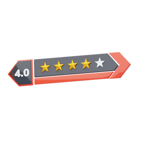 Four Of Five Star Rating  3D Icon