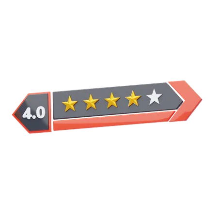 Four Of Five Star Rating  3D Icon