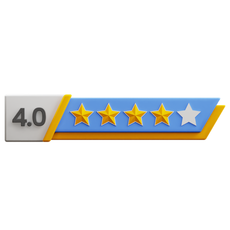 Four Of Five Star Rating  3D Icon