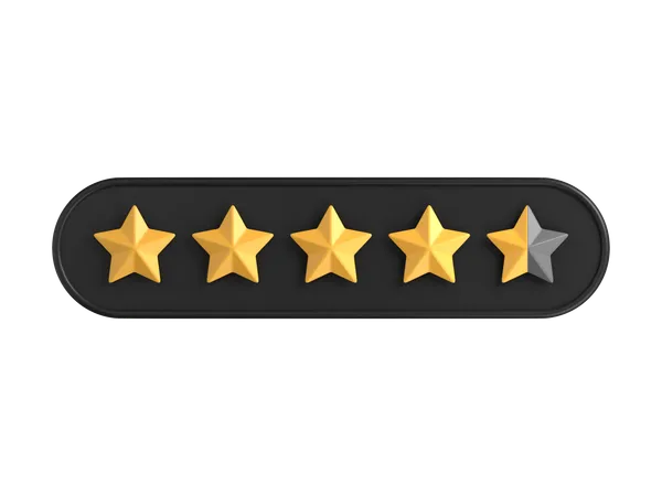 Four Point Five of Five Star Rating  3D Icon