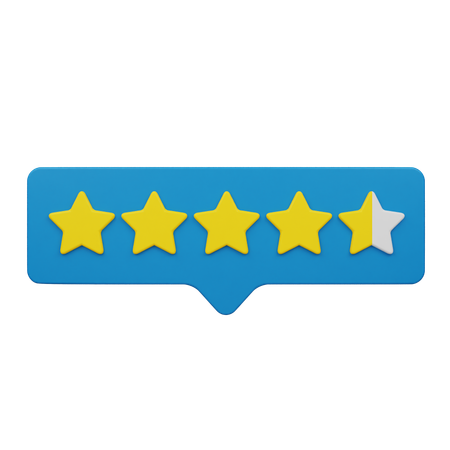 Four Point Five Rating Chat Label  3D Icon