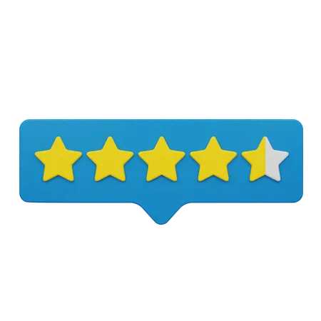 Four Point Five Rating Chat Label  3D Icon