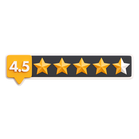 Four Point Five Star Rating  3D Icon