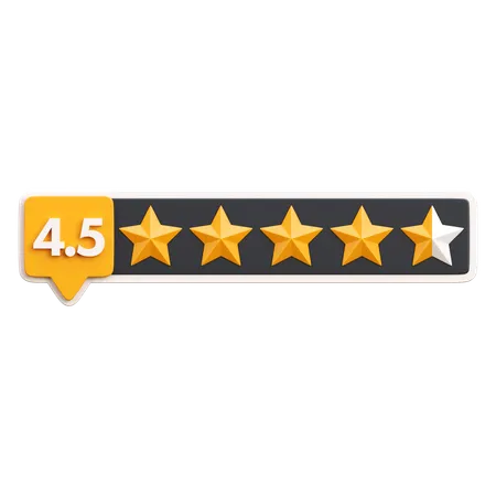 Four Point Five Star Rating  3D Icon