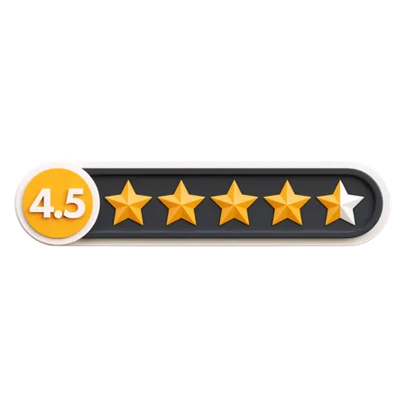 Four Point Five Star Rating  3D Icon