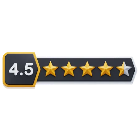 Four Point Five Star Rating  3D Icon