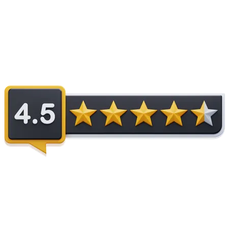 Four Point Five Star Rating  3D Icon