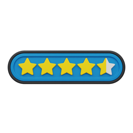 Four Point Five Star Rating  3D Icon