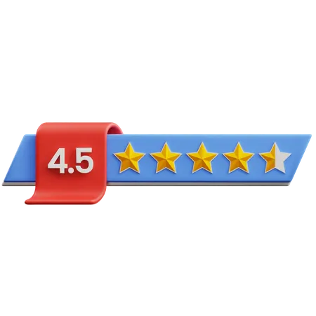 Four Point Five Star Rating  3D Icon