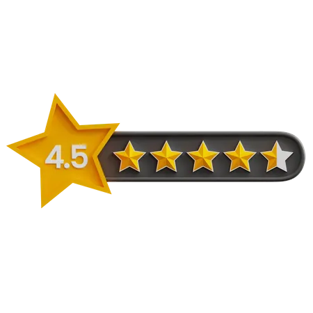 Four Point Five Star Rating  3D Icon