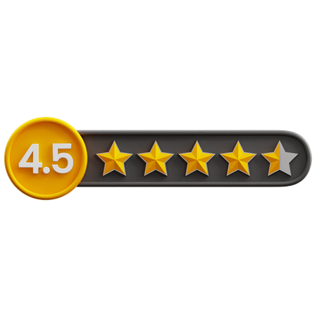 Four Point Five Star Rating  3D Icon