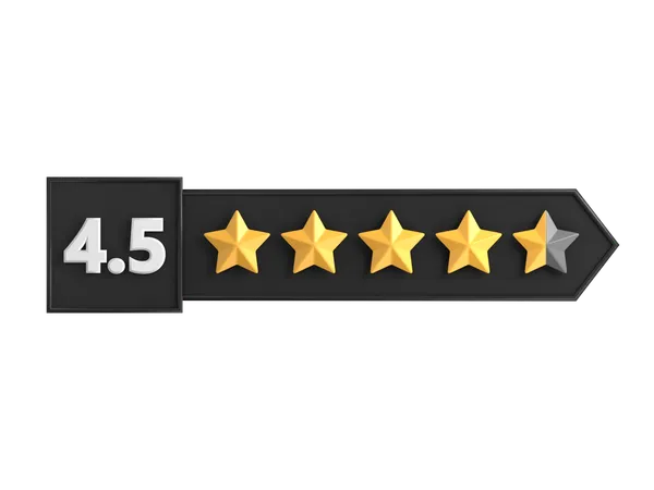 Four Point Five Star Rating Label 3 D Icon 3D Icon