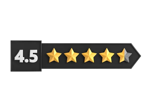 Four Point Five Star Rating Label  3D Icon