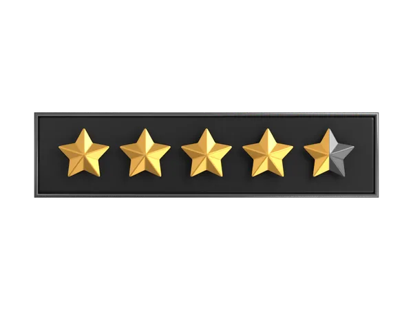 Four Point Five Star Rating Label  3D Icon