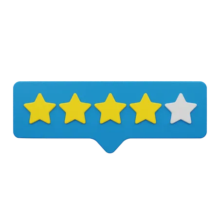 Four Rating Chat Label  3D Icon
