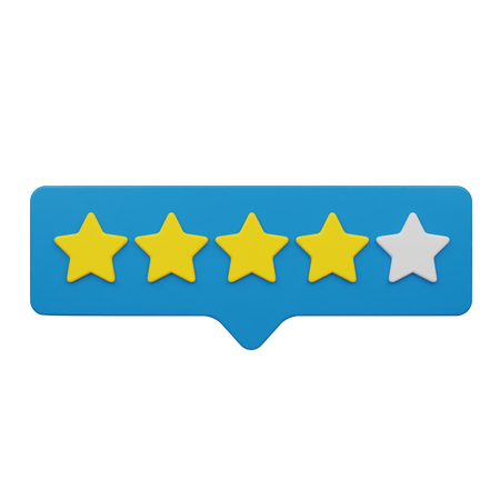 Four Rating Chat Label  3D Icon